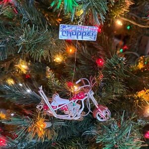 Carlton Cards Red and Silver Motorcycle Ornament